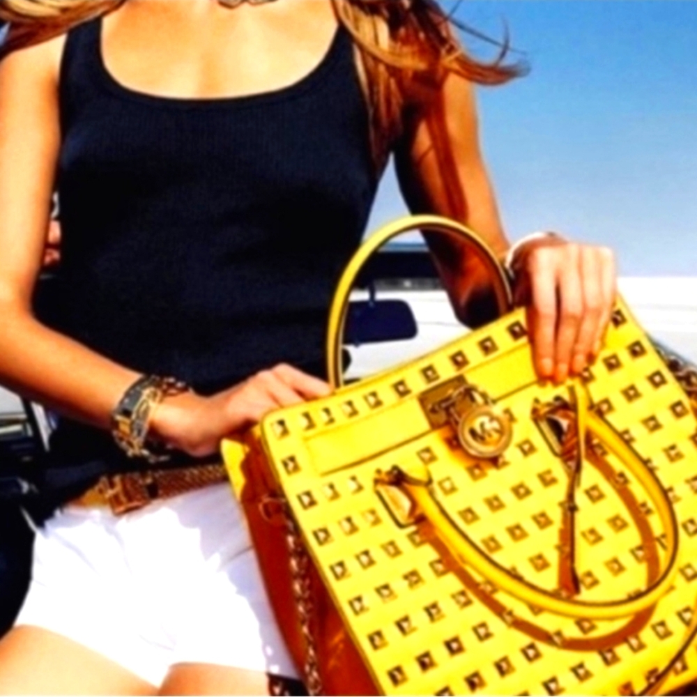 Michael Kors Yellow Studded Tote